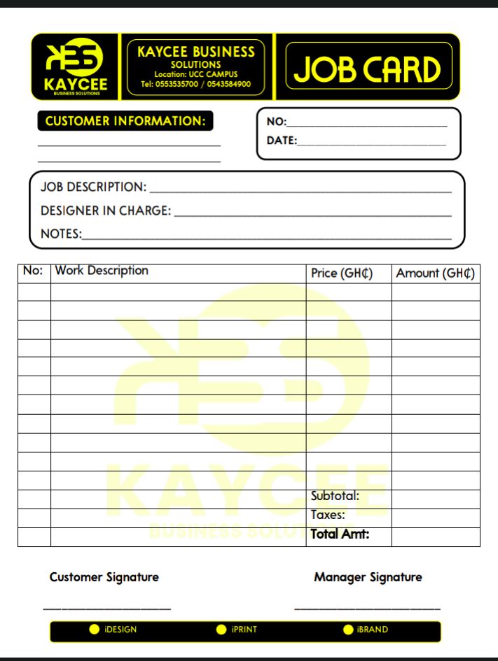 Job Card